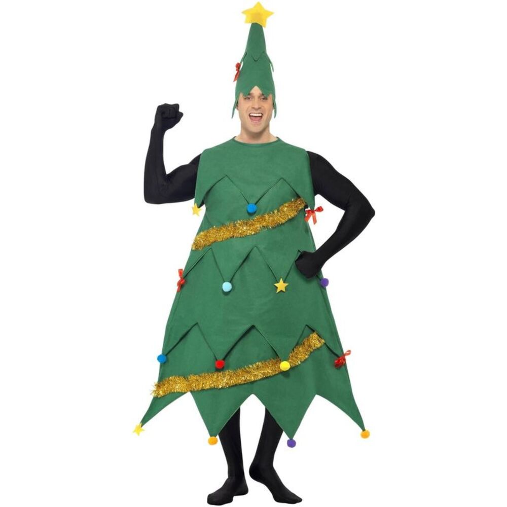 Smiffys Unisex Adult Deluxe Christmas Tree Costume Set / Green
